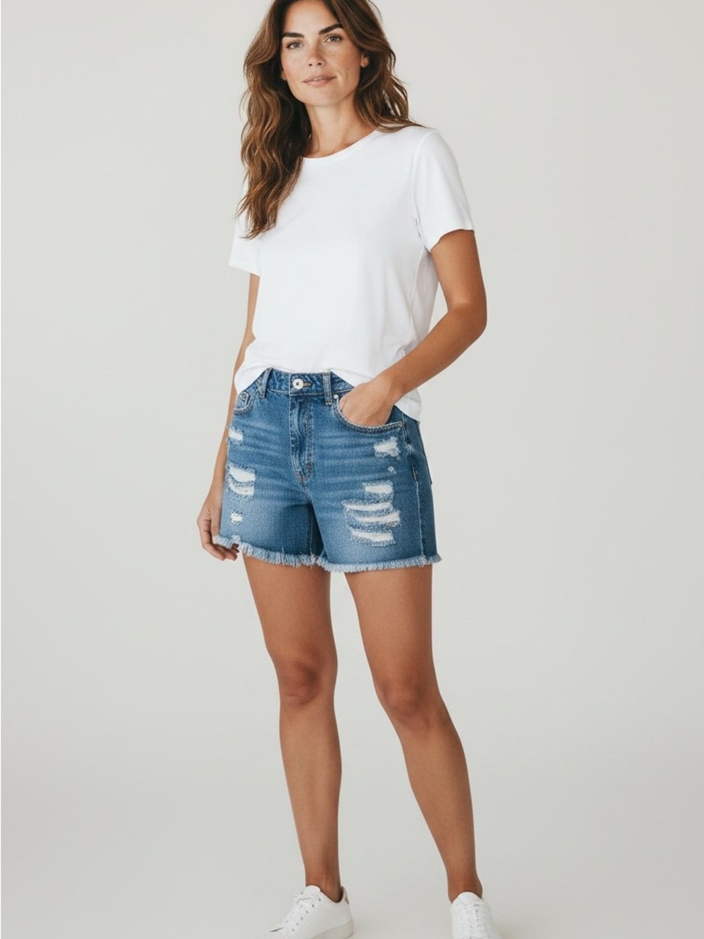 Chelsea Vintage Ultra High Rise Women's Jeans shorts Light Blue size 7